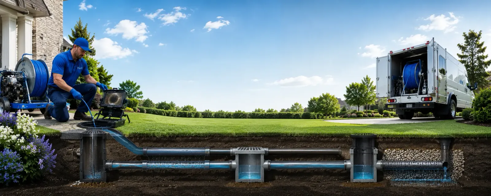Outdoor drain cleaning information for King, WI